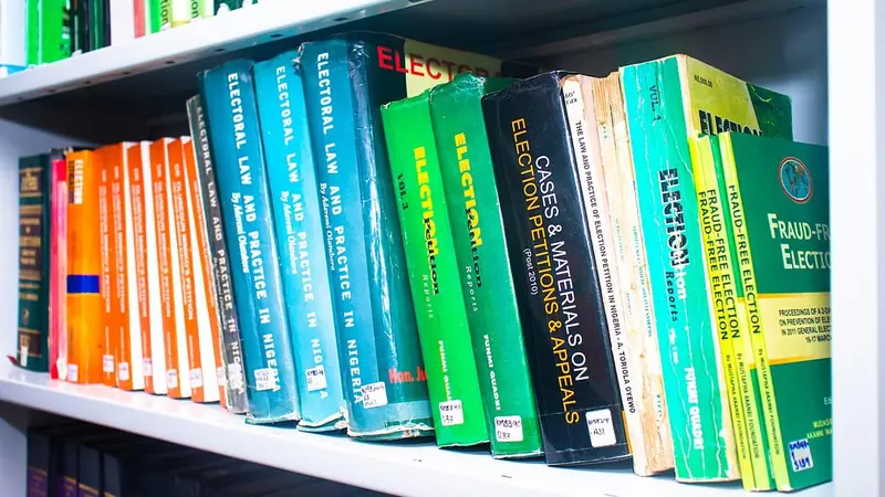 Shelf of legal reference books